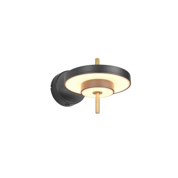 Trio KEATON Wandleuchte LED Schwarz-Gold, 1-flammig