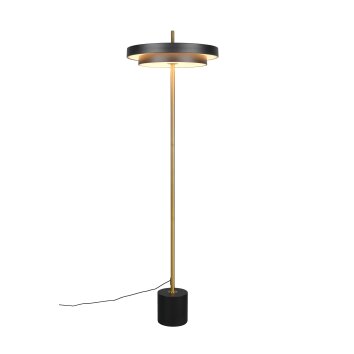 Trio KEATON Stehlampe LED Schwarz-Gold, 1-flammig