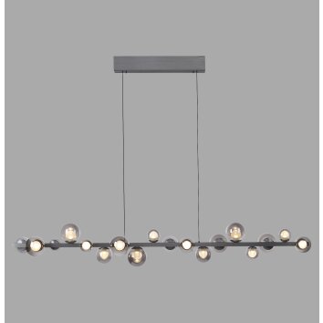 Paul Neuhaus PURE E-Popup Pendelleuchte LED Silber, 18-flammig, Fernbedienung