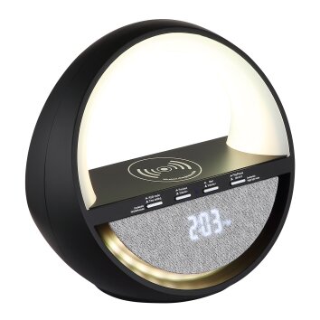 Globo Soundra Tischleuchte LED Chrom, Schwarz, 1-flammig, Farbwechsler