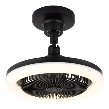 Globo Lidea Deckenventilator LED Schwarz, 1-flammig, Fernbedienung
