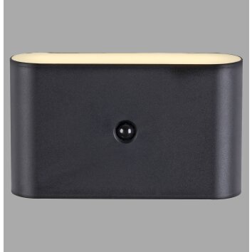 JUST LIGHT AKKU ZIDDY AKKU-Wandleuchte LED Schwarz, 2-flammig, Bewegungsmelder