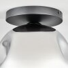 Ripoll Deckenleuchte Glas 30 cm Chrom, Klar, Rauchfarben, 1-flammig
