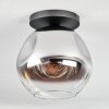 Ripoll Deckenleuchte Glas 30 cm Chrom, Klar, Rauchfarben, 1-flammig