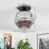 Ripoll Deckenleuchte Glas 30 cm Rauchfarben, 1-flammig