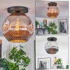 Ripoll Deckenleuchte Glas 30 cm Chrom, Rauchfarben, 1-flammig