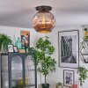 Ripoll Deckenleuchte Glas 30 cm Chrom, Rauchfarben, 1-flammig