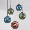 Ripoll Hängeleuchte Glas 20 cm Blau, Grün, Kupferfarben, 5-flammig