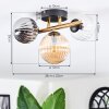 Chehalis Deckenleuchte Glas 10 cm, 12 cm Gold, Schwarz, 3-flammig