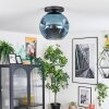 Ripoll Deckenleuchte Glas 30 cm Blau, 1-flammig