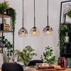 Ripoll Hängeleuchte Glas 15 cm Naturfarben, Schwarz, 3-flammig