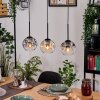 Ripoll Hängeleuchte Glas 15 cm Naturfarben, Schwarz, 3-flammig