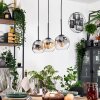 Ripoll Hängeleuchte Glas 15 cm Naturfarben, Schwarz, 3-flammig