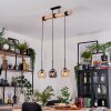 Ripoll Hängeleuchte Glas 15 cm Naturfarben, Schwarz, 3-flammig