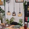 Ripoll Hängeleuchte Glas 15 cm Naturfarben, Schwarz, 3-flammig