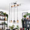 Ripoll Hängeleuchte Glas 15 cm Naturfarben, Schwarz, 3-flammig