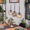 Ripoll Hängeleuchte Glas 15 cm Naturfarben, Schwarz, 3-flammig