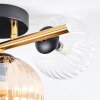 Chehalis Deckenleuchte Glas 12 cm, 15 cm Gold, Schwarz, 3-flammig