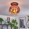 Ripoll Deckenleuchte Glas 30 cm Klar, Kupferfarben, 1-flammig