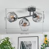 Ripoll Deckenleuchte Glas 15 cm Klar, Rauchfarben, 3-flammig