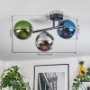 Gastor Deckenleuchte Glas 15 cm Blau, Chrom, Grün, Rauchfarben, 3-flammig