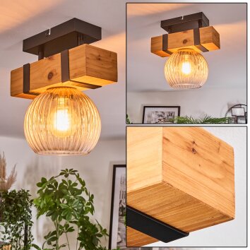 Sernadelo Deckenleuchte Glas 15 cm Naturfarben, Schwarz, 1-flammig