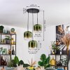 Lauden Hängeleuchte Glas 20 cm Grün, Klar, 3-flammig