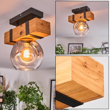 Sernadelo Deckenleuchte Glas 15 cm Naturfarben, Schwarz, 1-flammig