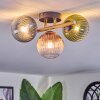 Chehalis Deckenleuchte Glas 12 cm Gold, Schwarz, 3-flammig