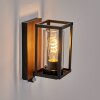 Portalis Außenwandleuchte Holzoptik, Schwarz, 1-flammig, Bewegungsmelder