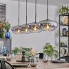 Mertola Hängeleuchte Glas 30 cm Klar, Rauchfarben, 4-flammig