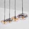 Mertola Hängeleuchte Glas 25 cm Bernsteinfarben, Klar, Rauchfarben, 4-flammig
