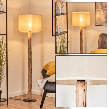 Bassagoda Stehleuchte 40 cm Naturfarben, Schwarz, 1-flammig