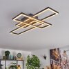 Donik Deckenleuchte LED Chrom, Holzoptik, Schwarz, 1-flammig