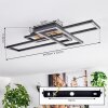 Donik Deckenleuchte LED Chrom, Holzoptik, Schwarz, 1-flammig