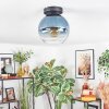 Koyoto Deckenleuchte Glas 20 cm Blau, Klar, 1-flammig
