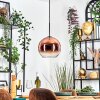 Koyoto Hängeleuchte Glas 25 cm Klar, Kupferfarben, 1-flammig
