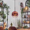 Koyoto Hängeleuchte Glas 25 cm Klar, Kupferfarben, 1-flammig