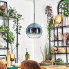 Koyoto Hängeleuchte Glas 25 cm Blau, Klar, 1-flammig