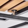 Rivano Deckenleuchte LED Chrom, Holzoptik, Schwarz, 1-flammig