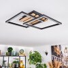 Rivano Deckenleuchte LED Chrom, Holzoptik, Schwarz, 1-flammig