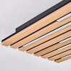 Vorlix Deckenleuchte LED Holzoptik, Schwarz, 1-flammig