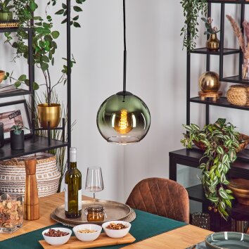 Koyoto Hängeleuchte Glas 20 cm Grün, Klar, 1-flammig