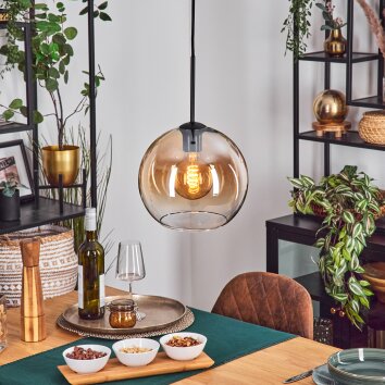 Koyoto Hängeleuchte Glas 25 cm Bernsteinfarben, Klar, 1-flammig