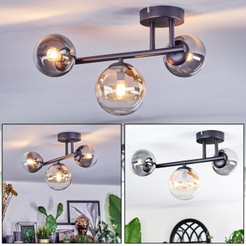 Chehalis Deckenleuchte Glas 10 cm, 12 cm Bernsteinfarben, Klar, Rauchfarben, 3-flammig