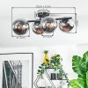 Koyoto Deckenleuchte Glas 15 cm Chrom, Klar, Rauchfarben, 4-flammig