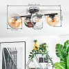 Koyoto Deckenleuchte Glas 15 cm Bernsteinfarben, Chrom, Klar, Rauchfarben, 4-flammig