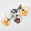 Koyoto Deckenleuchte Glas 15 cm Bernsteinfarben, Chrom, Klar, Rauchfarben, 4-flammig