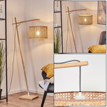 Barcos Stehleuchte 35 cm Naturfarben, Weiß, 1-flammig