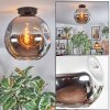 Ripoll Deckenleuchte Glas 30 cm Chrom, Rauchfarben, 1-flammig
